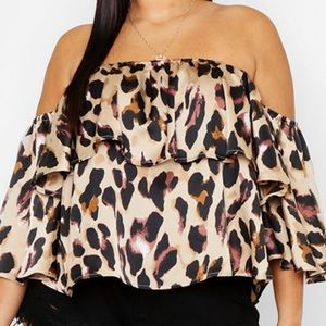 Leopard Print Bardot Top